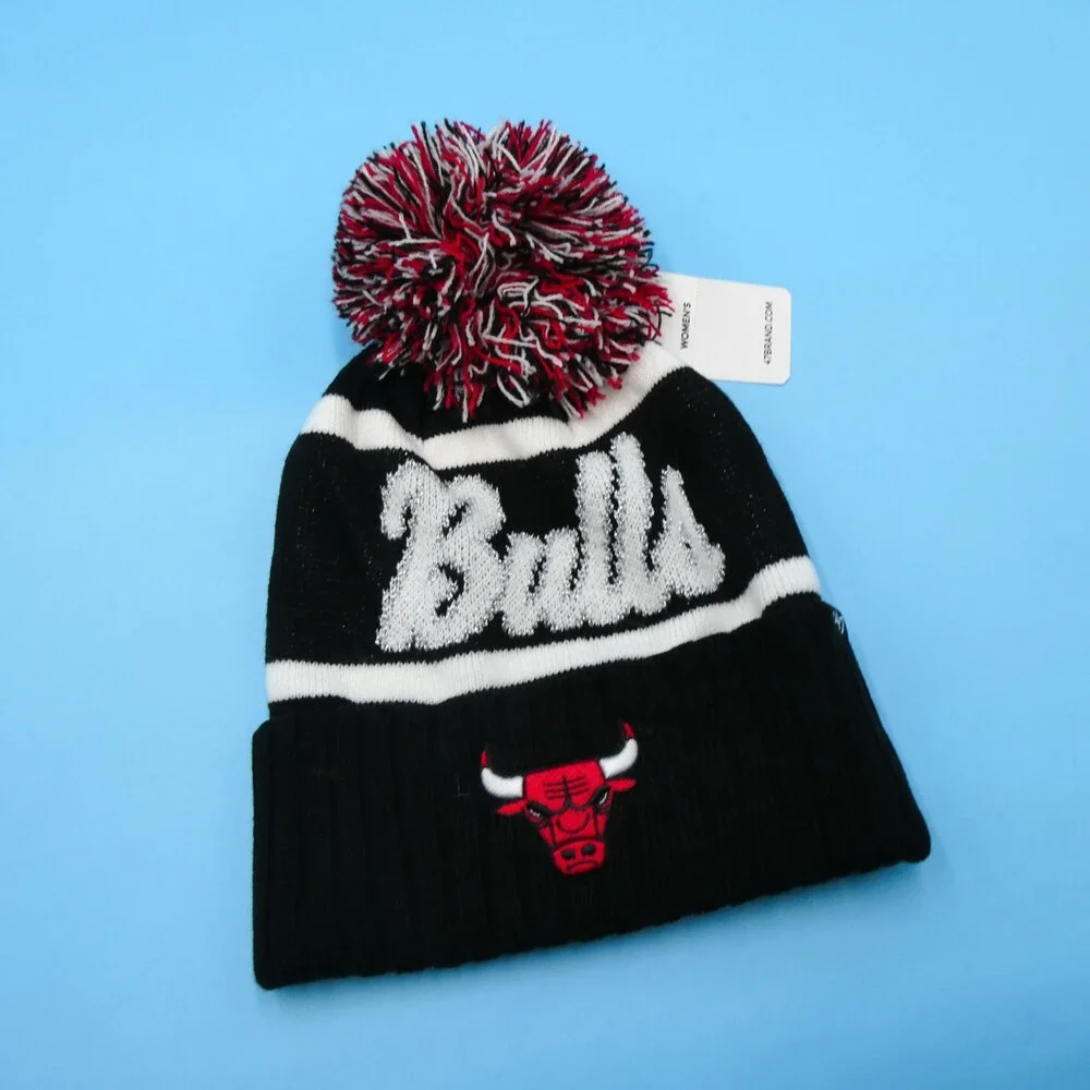'47 Brand Chicago‎ Bulls Winter Hat Womens Black Knit Acrylic Beanie NBA Script